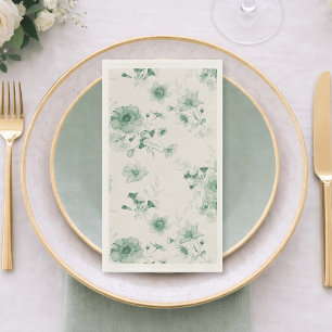 Sage Green Floral Napkin