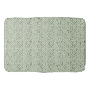 Sage Green Floral Pattern  Bath Mat