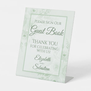 Sage Green Floral Please Sign Our Guestbook Sign