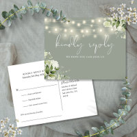 Sage Green Floral String Lights Song Request RSVP