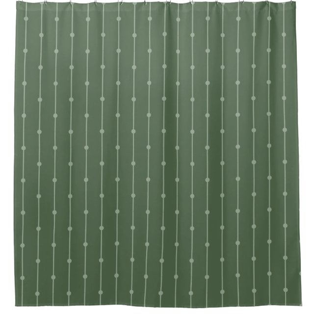 Sage Green floral stripe Shower Curtain (Front)