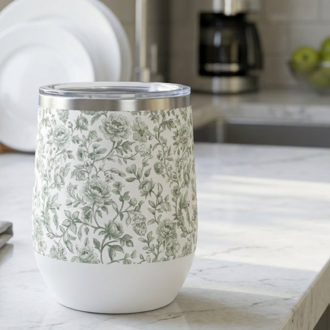 Sage Green Floral Vintage Toile Pattern  (Creator Uploaded)