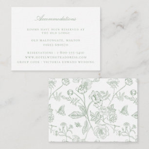 Sage Green Floral Wedding Accommodations Enclosure Card