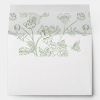 Sage Green Floral Wedding Invitation