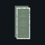 Sage Green Floral Wedding Menu and Thank You<br><div class="desc">Elegant vintage garden floral frame in sage green,  menu and thank you card. Features,  white typography with menu on front and thank you message on back.</div>