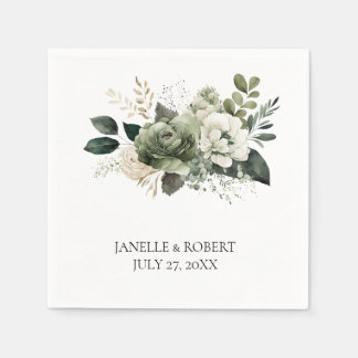 Sage Green Floral Wedding | Napkin
