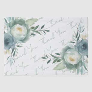 Sage Green Floral Wedding  Tissue Paper