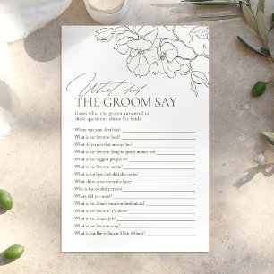 Sage Green floral what did the groom say game