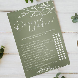 Sage Green Flowers Game Over Under Flyer
