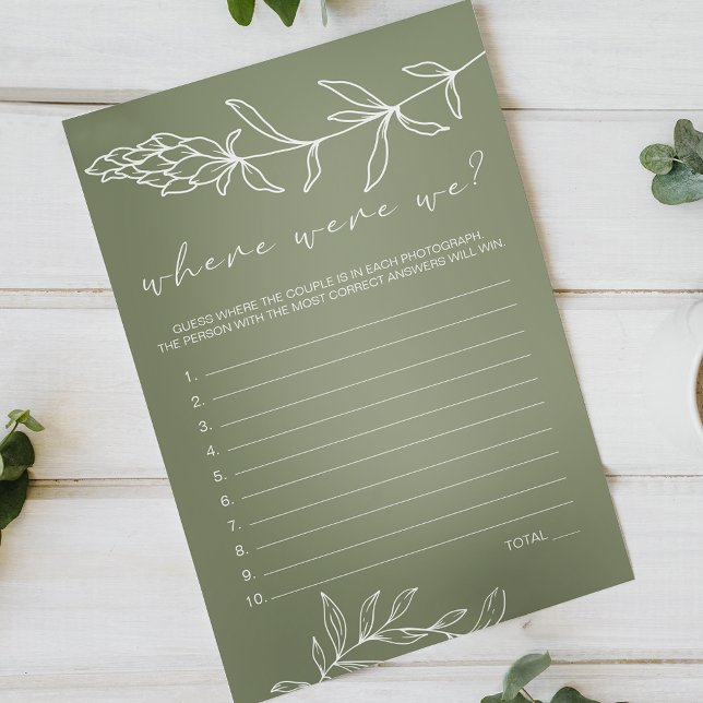 Sage Green Flowers Game Where Were We Flyer (Creator Uploaded)