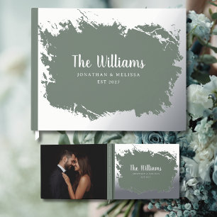 Sage Green Foil Guest Book Photo Guestbook Unique