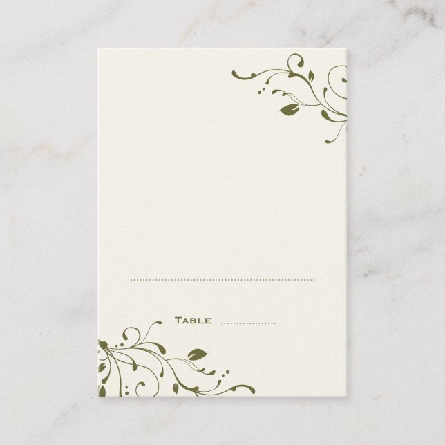 Sage Green Folded Place Cards (Front)