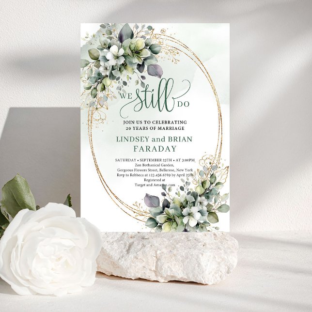 Sage Green Foliage Botanical We Still Do Invitatio Invitation (Sage Green Foliage Botanical We Still Do Invitation)