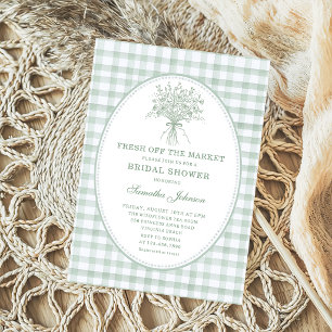 Sage Green Fresh Off the Market Bridal Shower Invitation