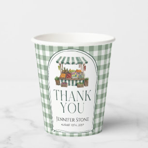Sage Green Fresh Off The Market Bridal Shower Paper Cups