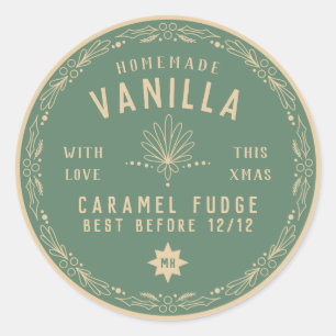 Sage Green Fudge Christmas DIY gift label 