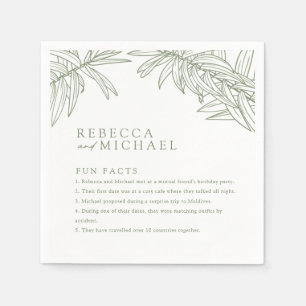 Sage Green Fun Facts Simple Botanical  Napkin