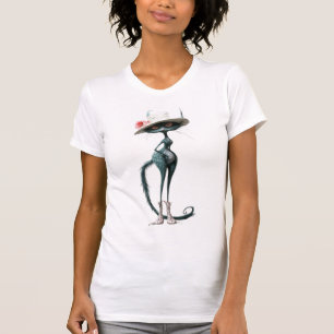 Sage Green Fury Whimsical Cat T-Shirt