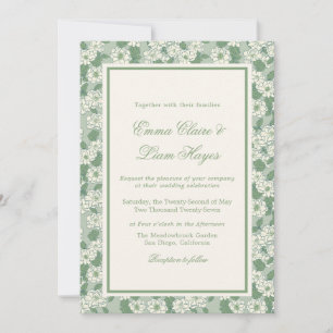 Sage Green Garden Chinoiserie Wedding Invitation