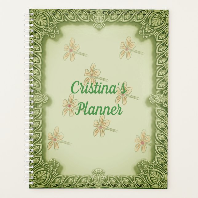 Sage Green Garden Personalised Planner (Front)