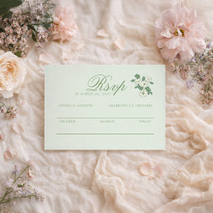 Sage Green Garden Wedding RSVP Response Card