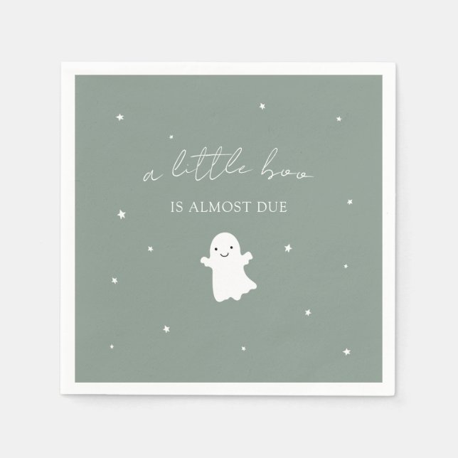 Sage Green Gender Neutral Fall Baby Shower Napkin (Front)