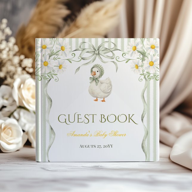 Sage Green Gender Neutral Silly Goose Baby Shower Guest Book (Creator Uploaded)