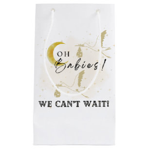 Sage Green Gender Reveal Baby Animal Safari Small Gift Bag