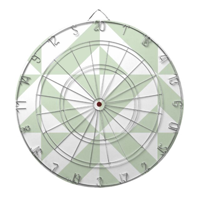 Sage Green Geometric Deco Cube Pattern Dartboard (Front)