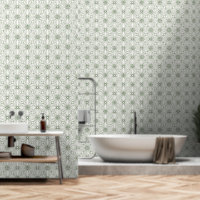 Sage Green Geometric Repeating Pattern