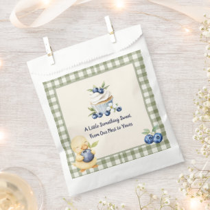 Sage Green Gingham Baby Duckling Cupcake Favour Bo Bags