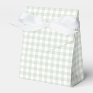 Sage Green Gingham Baby Shower Favour Box