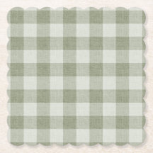 Sage Green Gingham Buffalo Check Linen Texture
