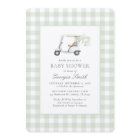 Sage Green Gingham Gender Neutral Golf Baby Shower