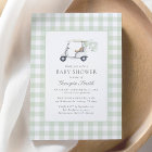 Sage Green Gingham Gender Neutral Golf Baby Shower