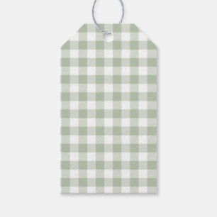 Sage Green Gingham Gift Tags