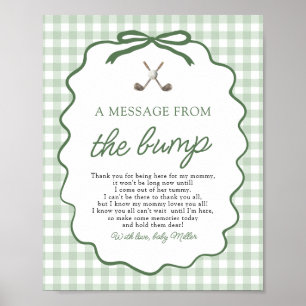 Sage Green Gingham Golf A Message from the Bump Poster