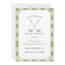Sage Green Gingham Golf Bachelorette