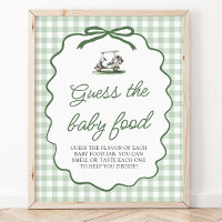 Sage Green Gingham Golf Guess the Baby Food Game