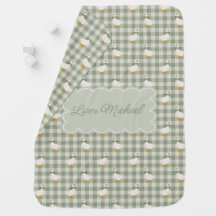 Sage Green Gingham Goose Buffalo Check Custom Name