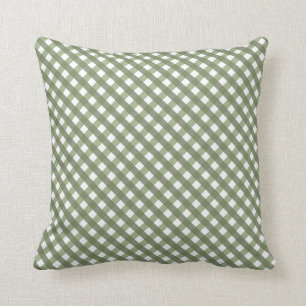 Sage Green Gingham Patterned  Napkins Cushion