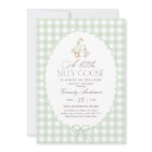 Sage Green Gingham Silly Goose Baby Shower