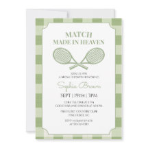 Sage Green Gingham Tennis Bridal Shower