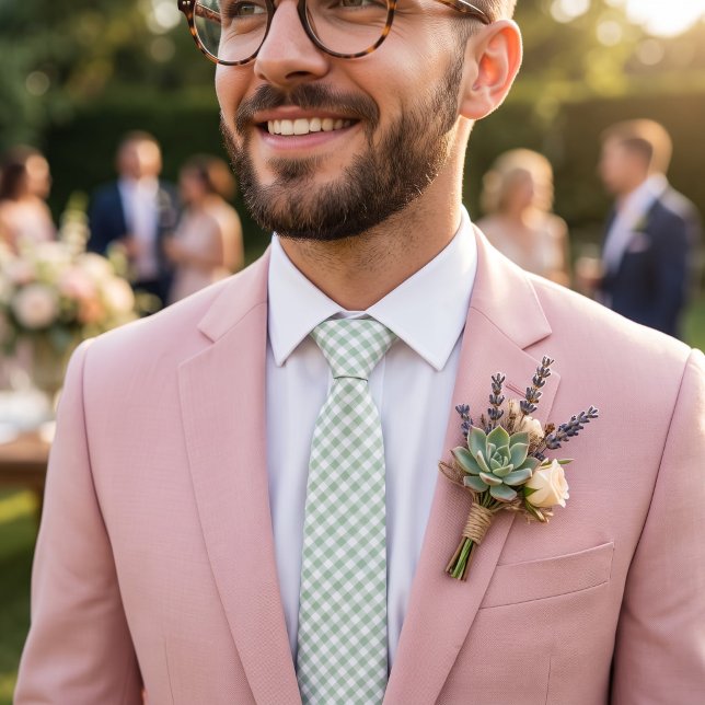 Sage Green Gingham Tie (Creator Uploaded)