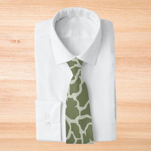 Sage Green Giraffe Print Tie