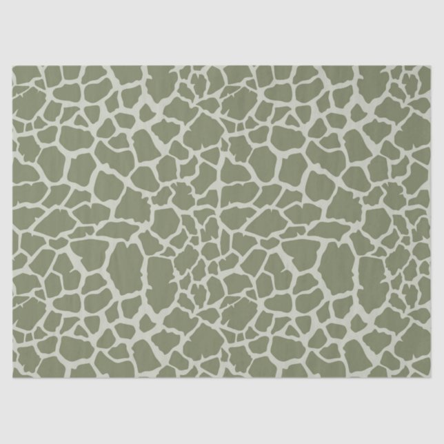 Sage Green Giraffe Print Tissue Paper (Front)