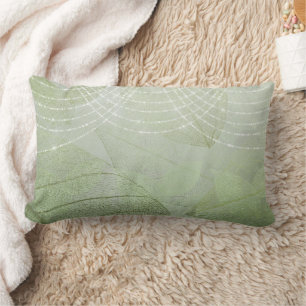 Sage Green Glitter Elegant Fantasy Chic Trendy Lumbar Cushion