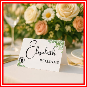 Sage Green Gluten Free Menu Wedding Table Cards