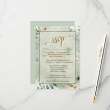 Sage Green & Gold Boho Chic Wildflowers Wedding