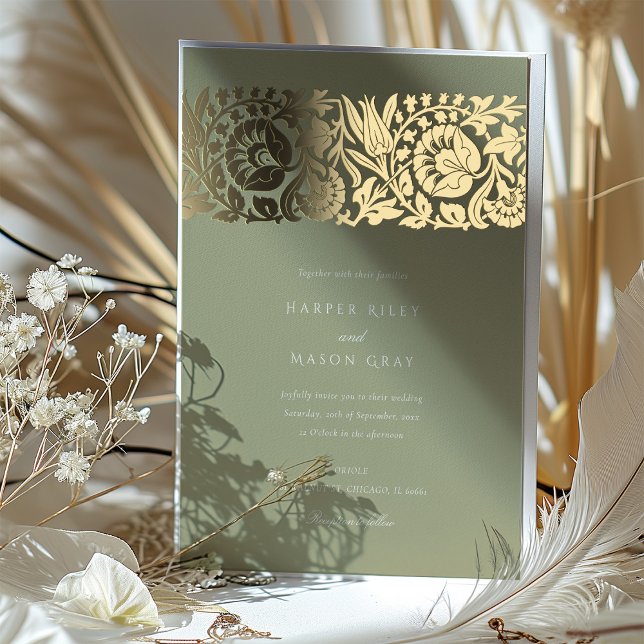 Sage Green Gold Floral Wedding (Creator Uploaded)